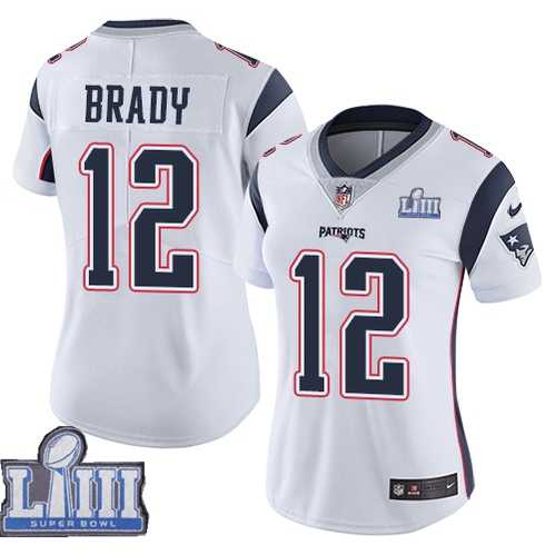 Women Nike Patriots 12 Tom Brady White 2019 Super Bowl LIII Vapor Untouchable Limited Jersey,We sell and wholesale Women Nike Patriots 12 Tom Brady White 2019 Super Bowl LIII Vapor Untouchable Limited Jersey on line form chian!